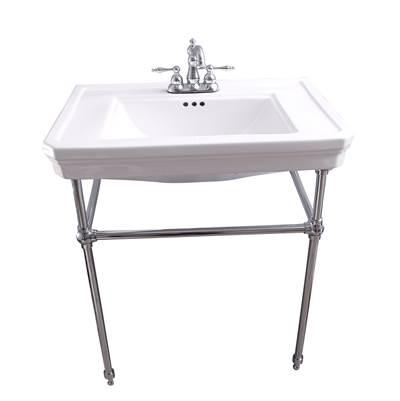 Drew 30'' Console w/Stand, White, 4'' CC, CP Stand by Barclay