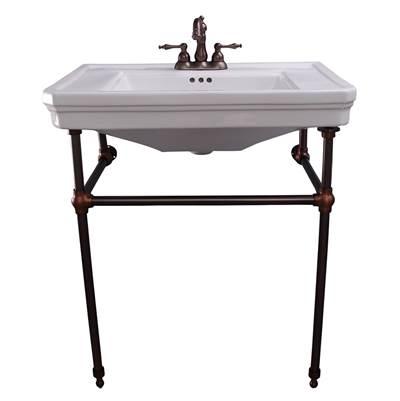Drew 30'' Console w/Stand, White, 4'' CC, PB Stand by Barclay