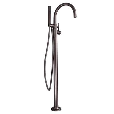 Barclay Dolan Freestanding Gooseneck Tub Filler, Brushed Nickel - Polished Nickel by Barclay