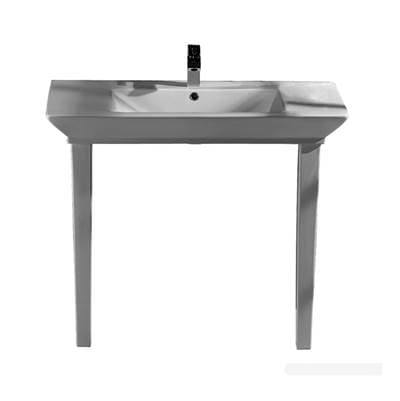 Barclay Opulence Console 39-1/2'', Rect Bowl, 8'' WS - White by Barclay