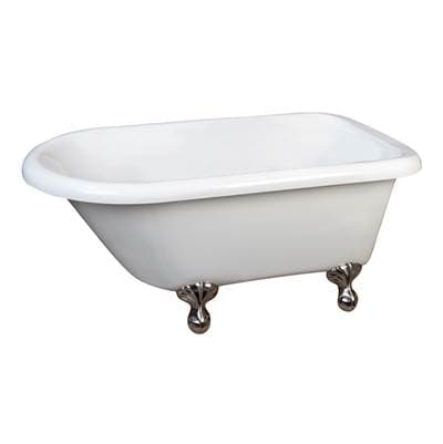 Barclay Alexia 54'' Acrylic Roll Top Tub, No Holes, Overflow, White, Brushed Nickel Ball and Claw... by Barclay