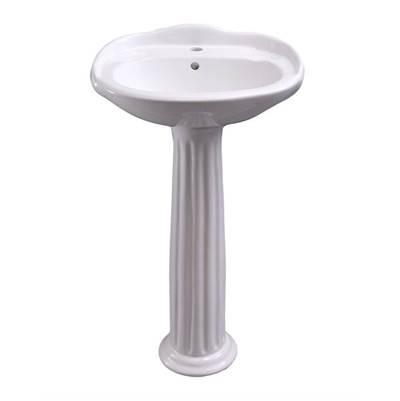 Arianne 19'' Pedestal Lavatory 4'' Center Set ,White by Barclay