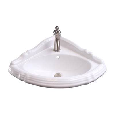 Barclay Ethan Corner Wall Hung W/of 1 Faucet Hole - White by Barclay