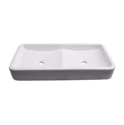 Barclay Rosalie Above Counter 31-1/2'' Dbl Bowl, 1 Fct Hole Each, WH - White by Barclay