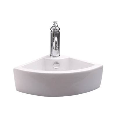 Barclay Culver Corner Wall Hung 18'' 1 Faucet Hole, Overflow WH - White by Barclay