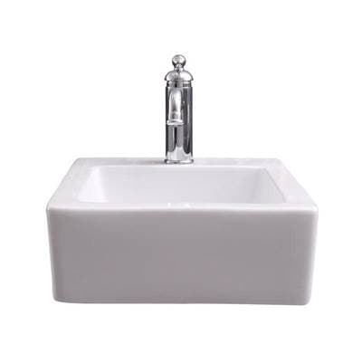 Barclay Grabil Rect Wall Hung, 15'' X 18'', 1 Faucet Hole, WH - White by Barclay