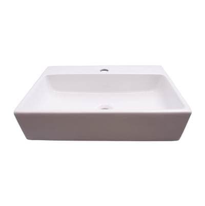 Barclay Leanne Rect 20'' Wall Hung 1 Faucet Hole - White by Barclay