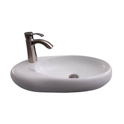 Barclay Bordon Wall Hung 23'' Oval,left Faucet Hole, Overflow - White by Barclay