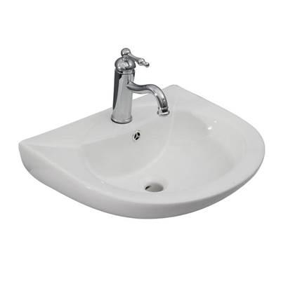 Banks Wall-Hung with 1 Faucet Hole, Overflow, White by Barclay