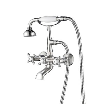Barclay Wall Mount Filler W/handshower 6''Straight Bdy,cross Hndl,bn - Brushed Nickel by Barclay