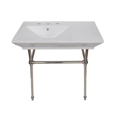 Barclay Opulence Console 31-1/2'', Rect Bowl, 8'' WS, White, PN Stand - Polished Nickel by Barclay