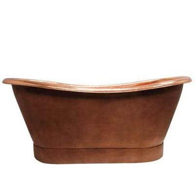 Barclay Chopin Dbl Slipper Tub W/ Base 70'', Polished Int, No Holes - Satin Nickel by Barclay