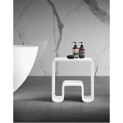 Barclay Barstone Shower Stool Rectangular - Glossy White by Barclay