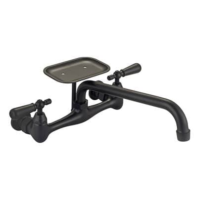 Barclay Dollie Wall Mount, Dish Soap 10'' Spout W/ceramic Disc, MB - Matte Black by Barclay