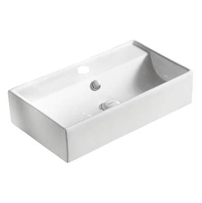 Barclay Lyons Rect 22'' Wall Hung 1 Faucet Hole, Overflow - White by Barclay