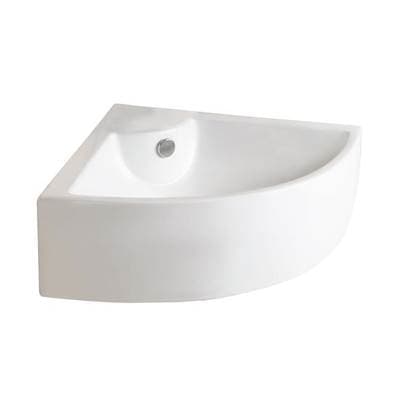 Barclay Crandall Corner Wall Hung 26'', 1 Faucet Hole, Overflow WH - White by Barclay