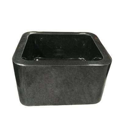 Barclay Abrams 18'' Polished Granite Apron Frontprep Sink, GPBL - Polished Black by Barclay