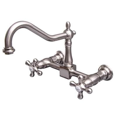 Barclay Kate Gooseneck Spout W/cross Handles W/ceramic Disc, BN - Brushed Nickel by Barclay