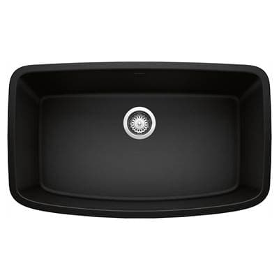 Blanco Valea Silgranit 32'' Super Single Undermount Kitchen Sink - Coal Black by Blanco