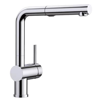 Blanco Linus Low Arc Pull-out Dual-spray Kitchen Faucet - Chrome by Blanco