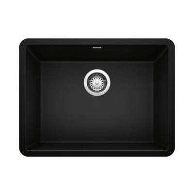 Blanco Precis Silgranit 24'' Single Bowl Undermount Kitchen Sink - Coal Black by Blanco