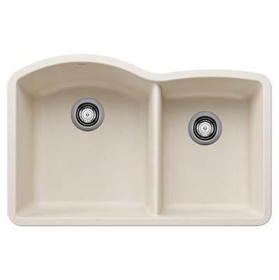 Diamond SILGRANIT 32'' 60/40 Double Bowl Undermount Kitchen Sink - Soft White by Blanco