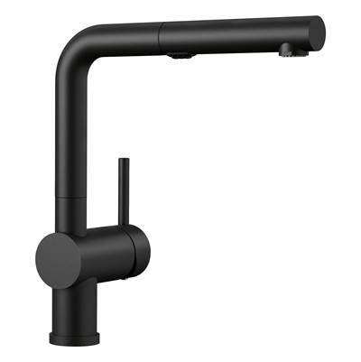 Linus Low Arc Pull-Out Dual-Spray Kitchen Faucet - Coal Black by Blanco