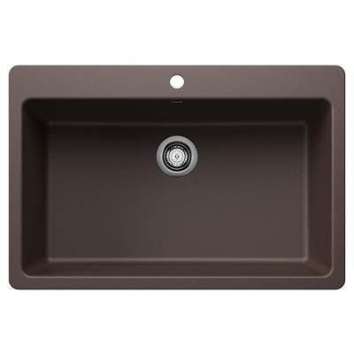 Liven SILGRANIT 33'' Super Single Dual Mount Kitchen Sink - Cafe by Blanco