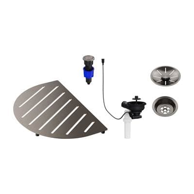 Blanco Oovalon Drain and Accessory Bundle - Satin Platinum by Blanco
