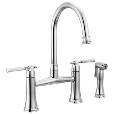 Brizo the Tulhame Kitchen Collection By Brizo Bridge Kitchen Faucet with Side Spray - Chrome by Brizo