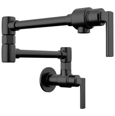 Brizo Kintsu Wall Mount Pot Filler with Lever Handle - Matte Black by Brizo