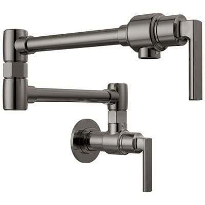 Brizo Kintsu Wall Mount Pot Filler with Lever Handle - Brilliance Black Onyx by Brizo