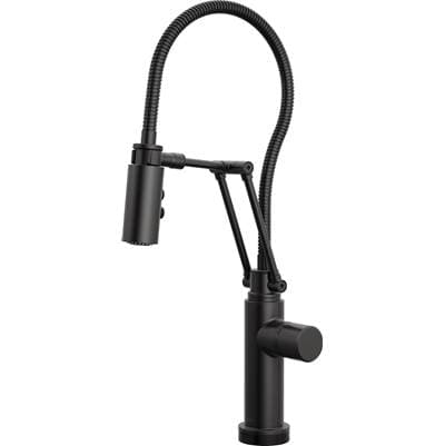 Brizo Smarttouch Articulating Kitchen Faucet with Finished Hose - Less Handle - Matte Black by Brizo