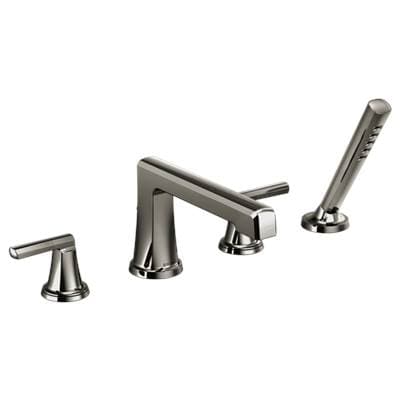 Brizo Levoire Roman Tub Faucet with Handshower - Less Handles - Brilliance Black Onyx by Brizo