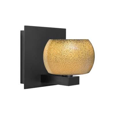 Besa Lighting Keno Vanity, Gold Sand, Black Finish, 1X3W Led by Besa Lighting