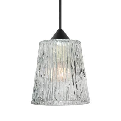 Nico 4 Pendant, Clear Stone, Black Finish, 1X 5W Led