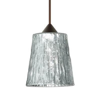 Nico 4 Cord Pendant, Stone Silver Foil, Bronze Finish, 1X5W Led