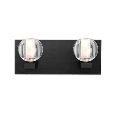 Besa Lighting Boca Vanity, Clear, Black Finish, 2X40W G9 Base by Besa Lighting