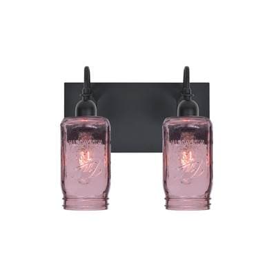 Besa Lighting Milo 4 Vanity, Purple, Black, 2X60W Medium Base by Besa Lighting