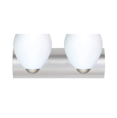 Besa Lighting Bolla Vanity, Opal Matte, Satin Nickel Finish, 2X60W Medium Base by Besa Lighting