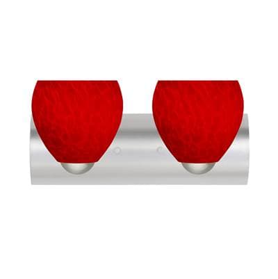 Besa Lighting Bolla Vanity, Red Cloud, Satin Nickel Finish, 2X60W E26 Base by Besa Lighting