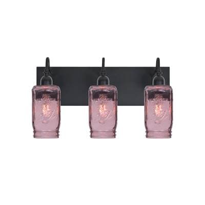 Besa Lighting Milo 4 Vanity, Purple, Black, 3X60W Medium Base by Besa Lighting