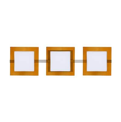 Besa Lighting Alex Vanity, Opal, Armagnac, Satin Nickel Finish, 3X50W G9 by Besa Lighting