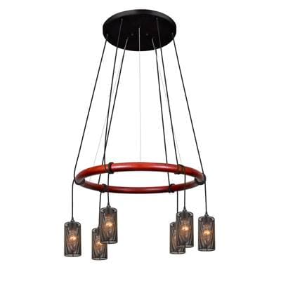 Besa Lighting Cirque 120V Suspension, Black Cord with Mesh Shades, 6X8W Led Filament by Besa Lighting
