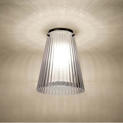 Besa Lighting Dion Ceiling, Clear Shade, Black Finish, 1X60W E26 Base by Besa Lighting