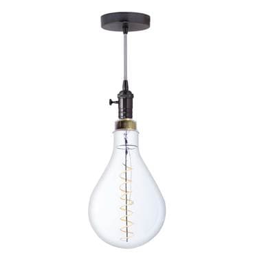 Bulbrite 4W Led Pear Shaped Grand 2200K Filament W/ Gunmetal Black Pendant with Silver String