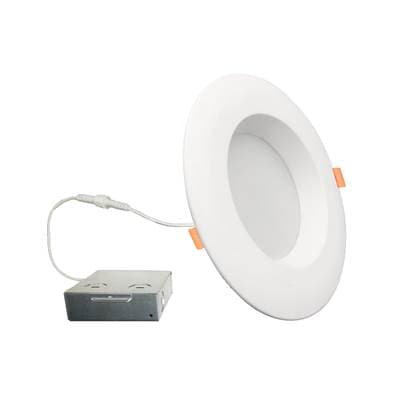 Bulbrite 14W Led 6'' High Lumen Recessed 5Cct Downlight W/ Metal Jbox Smooth White Round Dimmable... by Bulbrite