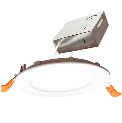 Bulbrite 12W Led 4'' High Lumen Recessed Downlight W/ Metal Jbox White Round Dimmable 80Cri 2700K...