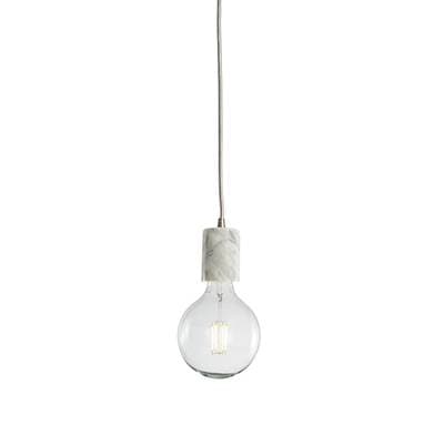 Bulbrite Natural Marble White Pendant W/ 8.5W Led G40 2700K Filament E26 Fully Compatible Dimming... by Bulbrite