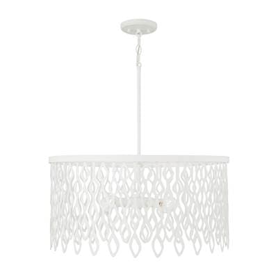 Capital Lighting 24W X 23.5H 4-Light Lasercut Metal Pendant in Matte White Modern Motif - Matte... by Capital Lighting